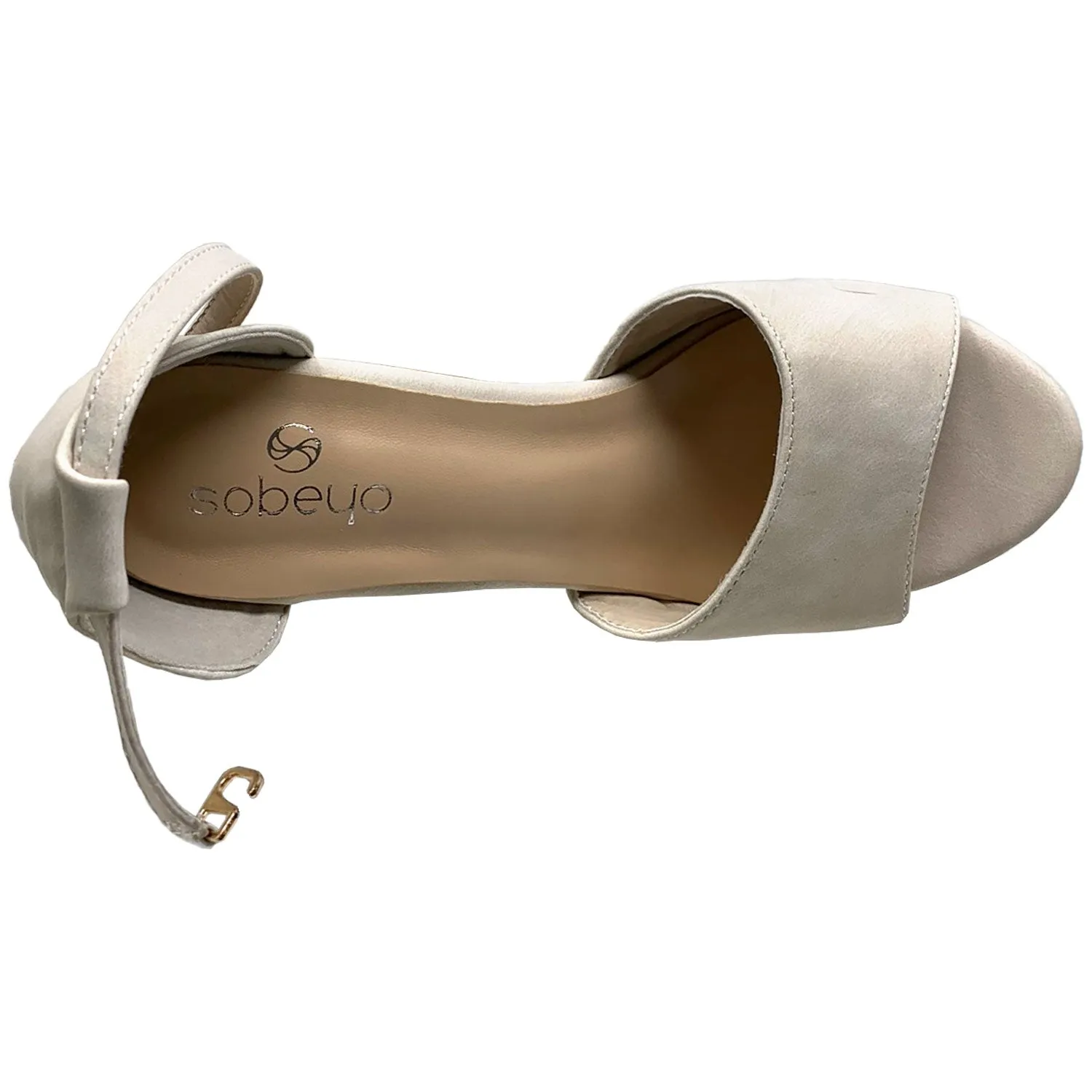 SOBEYO Women Platform Sandals Chunky Heel Closed Back Strap