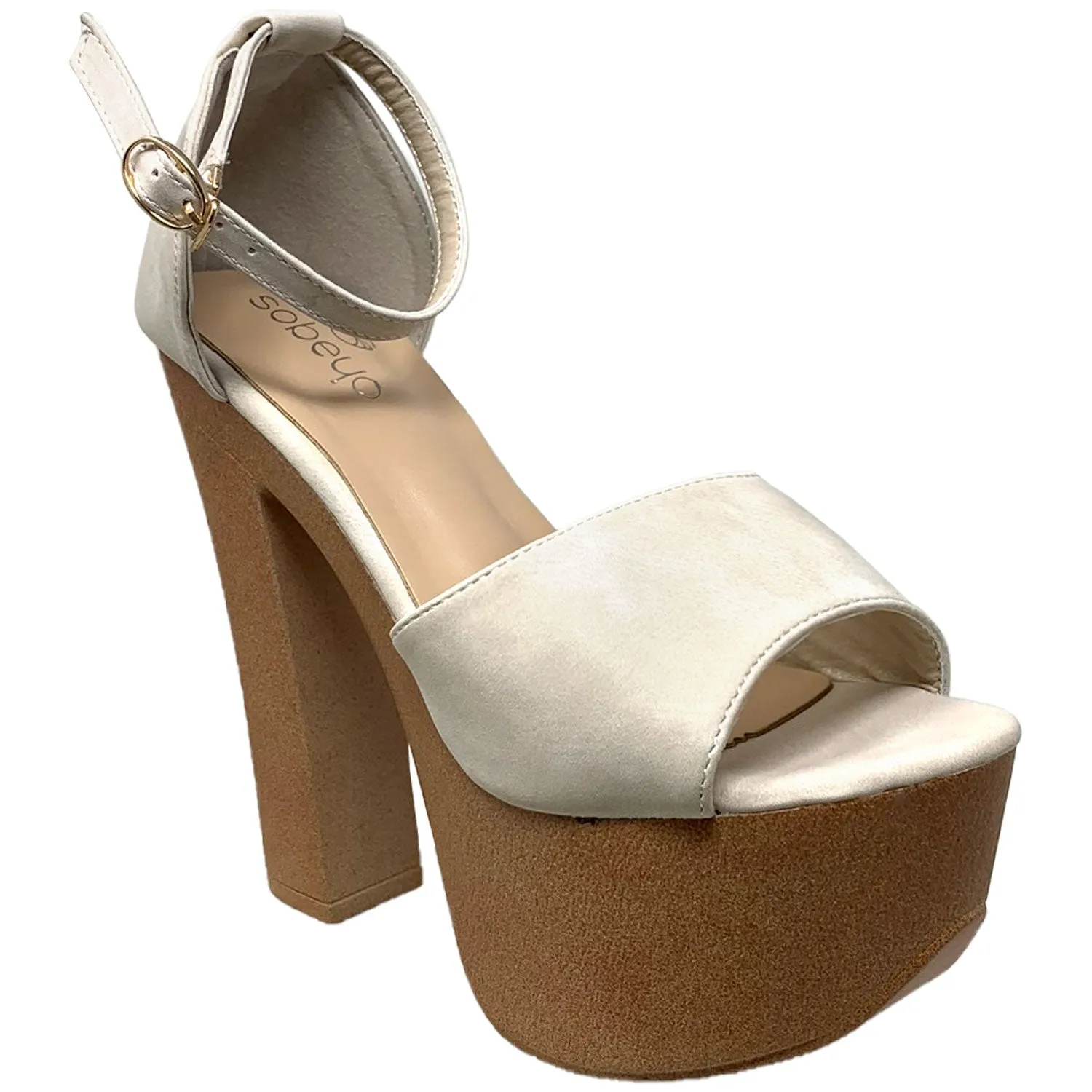 SOBEYO Women Platform Sandals Chunky Heel Closed Back Strap