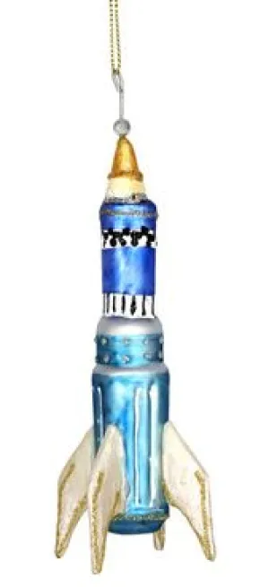 Space Ship Glass Orn