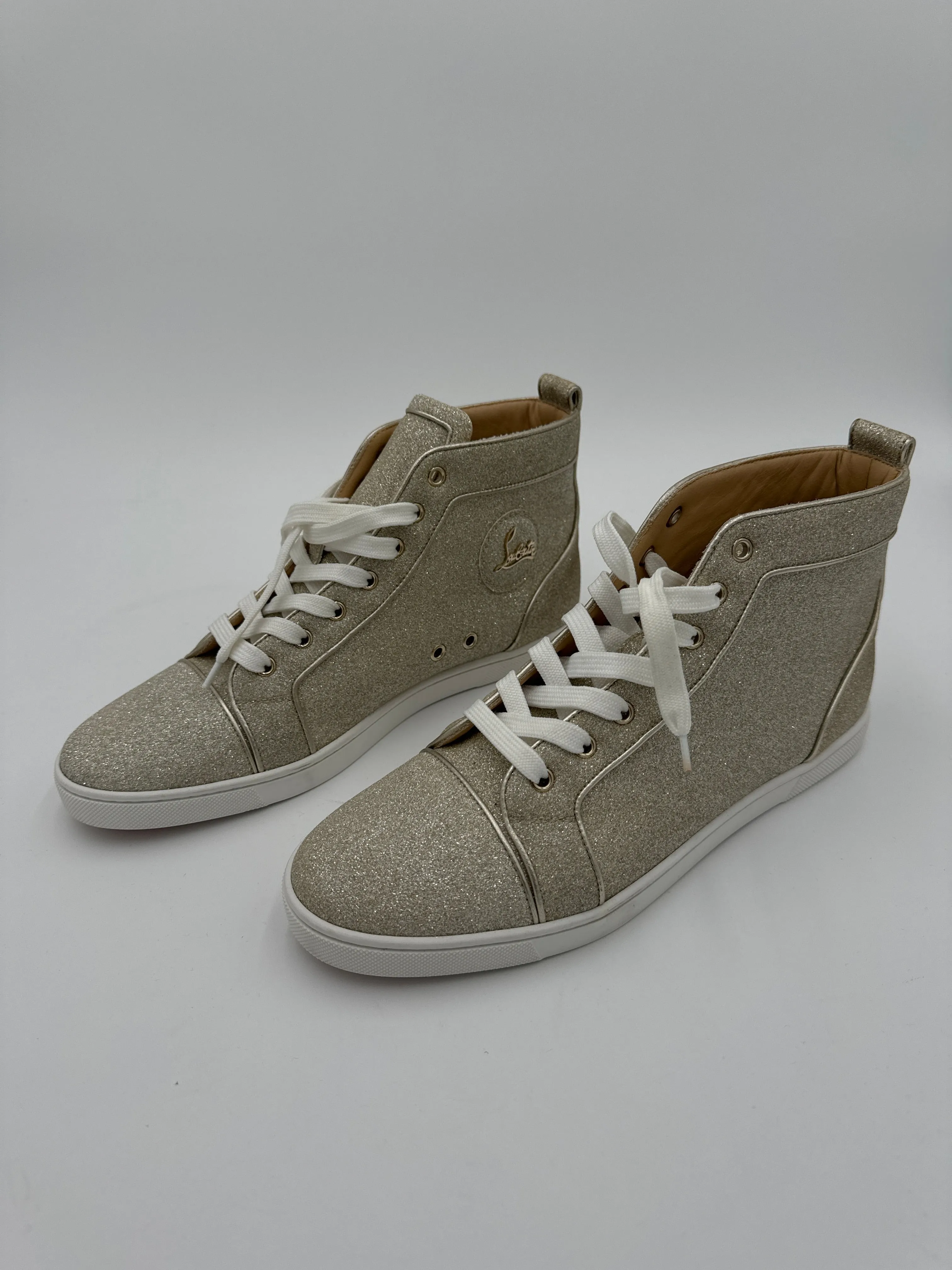 All Day Beach Walk Comfort arch Shoes Luxury Designer By Christian Louboutin In Gold, Size: 12