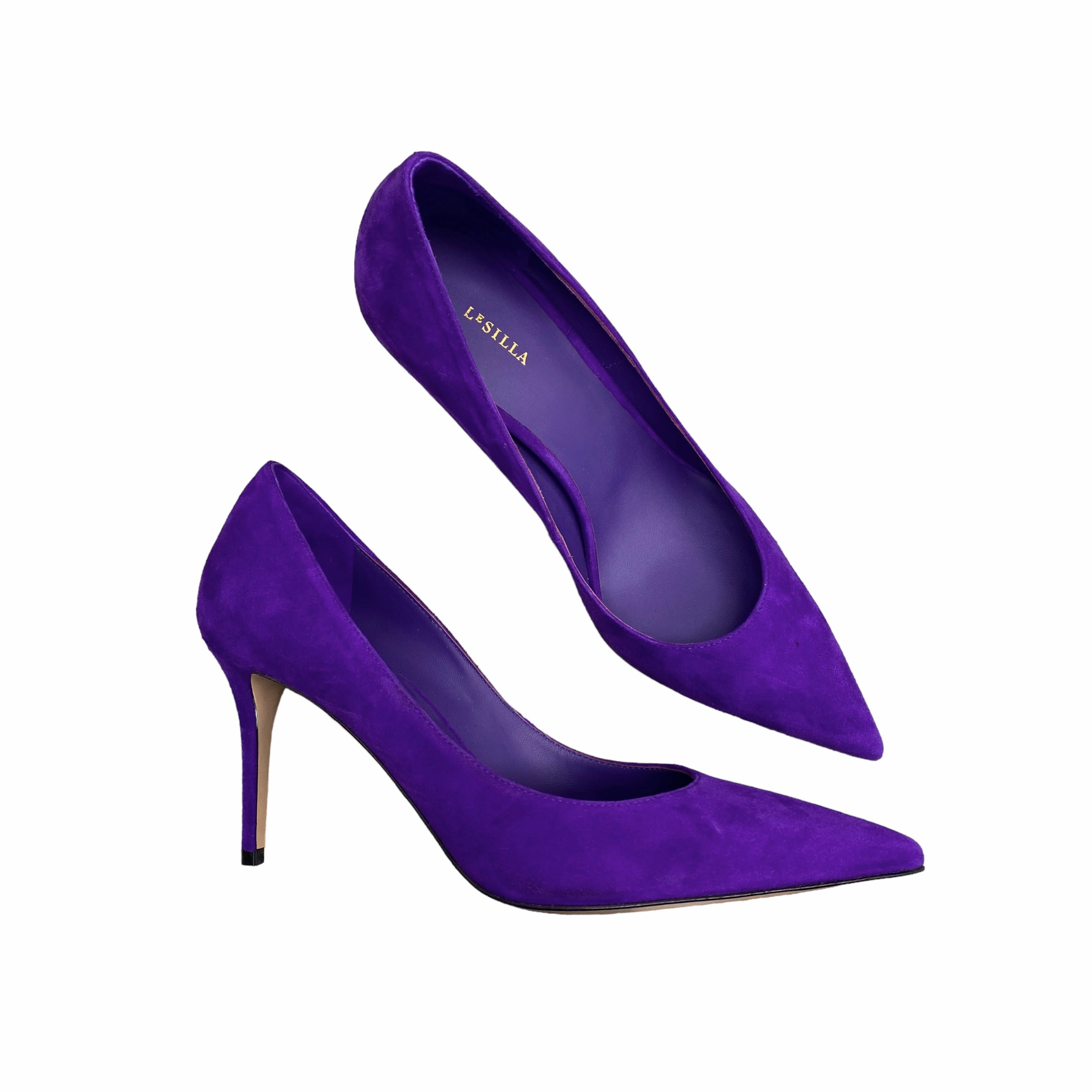 Strap Mode Date night Purple Shoes Designer Le Silla, Size 8.5