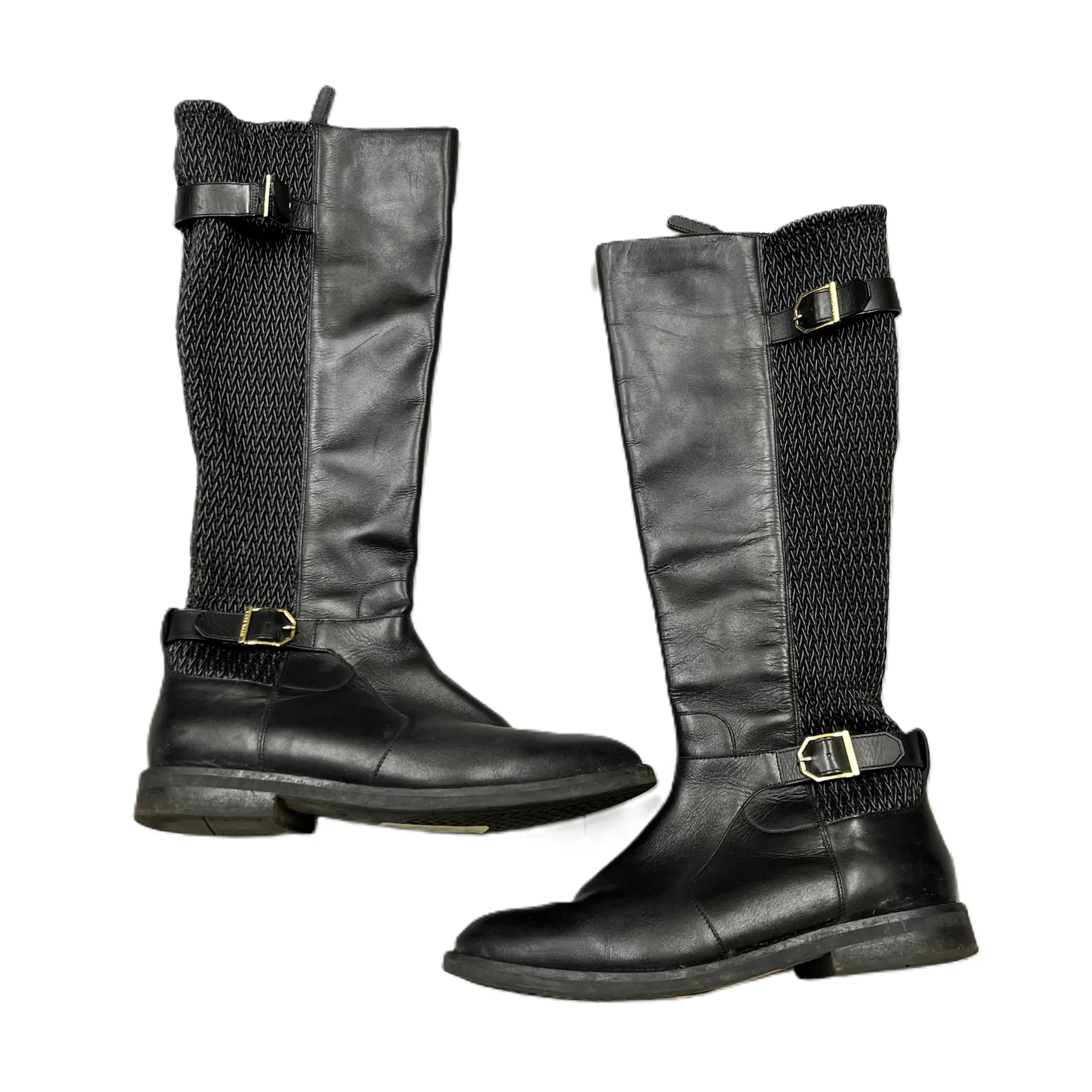 Boots Knee Heels By Cole-haan In Black, Size: 9 Grippy Outsole Work Commute