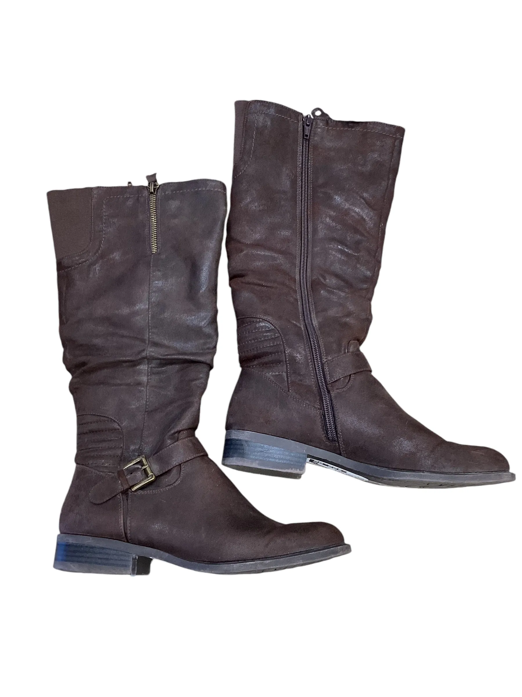 Boots Knee Flats By White Mountain In Brown, Size: 7 Breathable Work Commute Slip Resistant Mountain Climber