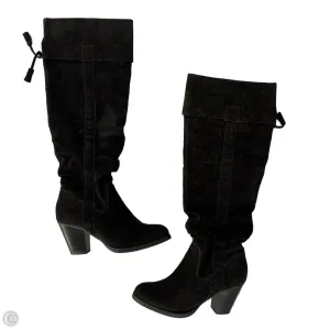 Quality Wear Leather Boots Knee Heels By Shoedazzle In Black, Size: 9