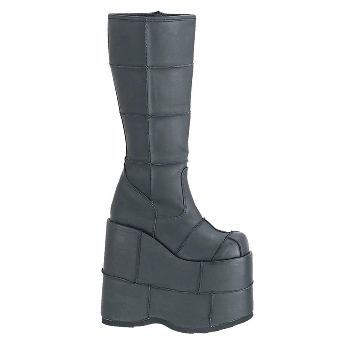STACK-301 DemoniaCult Black Vegan Leather Sexy Unisex Platform Boots (Alternative Footwear)