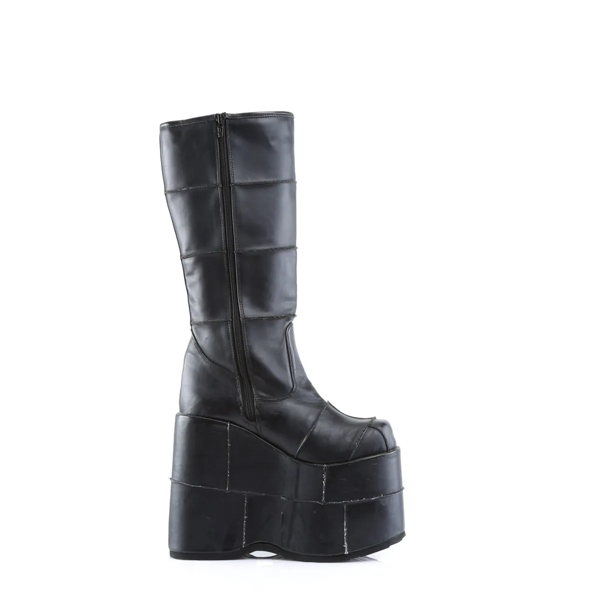 STACK-301 DemoniaCult Black Vegan Leather Sexy Unisex Platform Boots (Alternative Footwear)