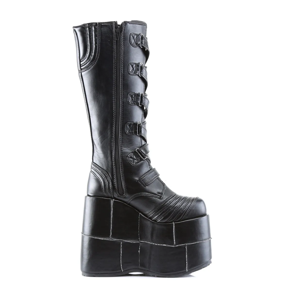 STACK-308 DemoniaCult Black Vegan Leather Sexy Unisex Platform Shoes & Boots (Alternative Footwear)