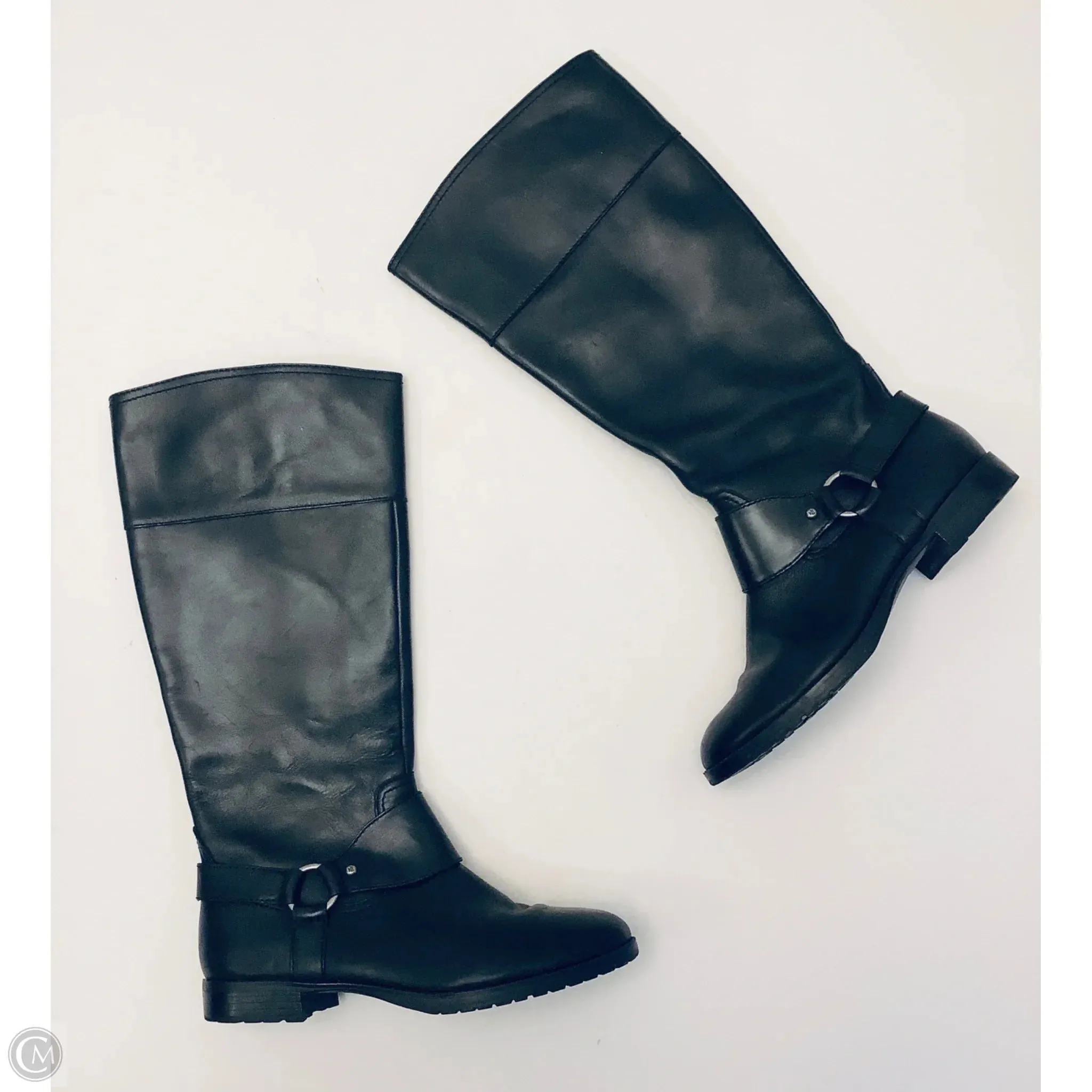 High Traction Morning Walk Active Wear Boots Knee Heels By Lauren By Ralph Lauren In Black, Size: 9.5