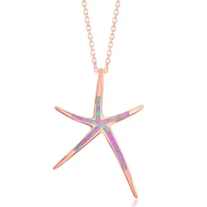 Sterling Silver Rose Gold Starfish Pendant