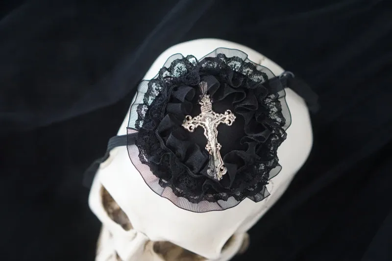 Strange Sugar~Gothic Lolita Lace Cross Eye Mask