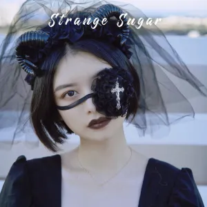 Strange Sugar~Gothic Lolita Lace Cross Eye Mask