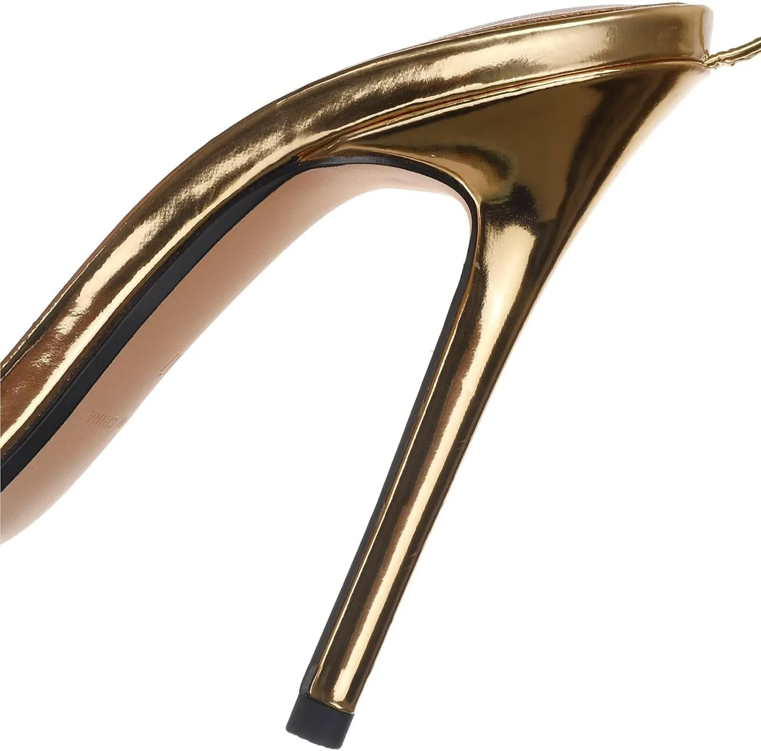 Straps Women's Gold Sandals Point Toe Strappy Heeled Sandals Wedding Dance Shoes Female