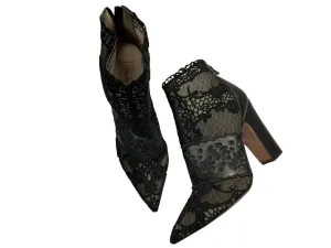 Boots Luxury Designer By Valentino In Black, Size: 11 Odor Control Insole