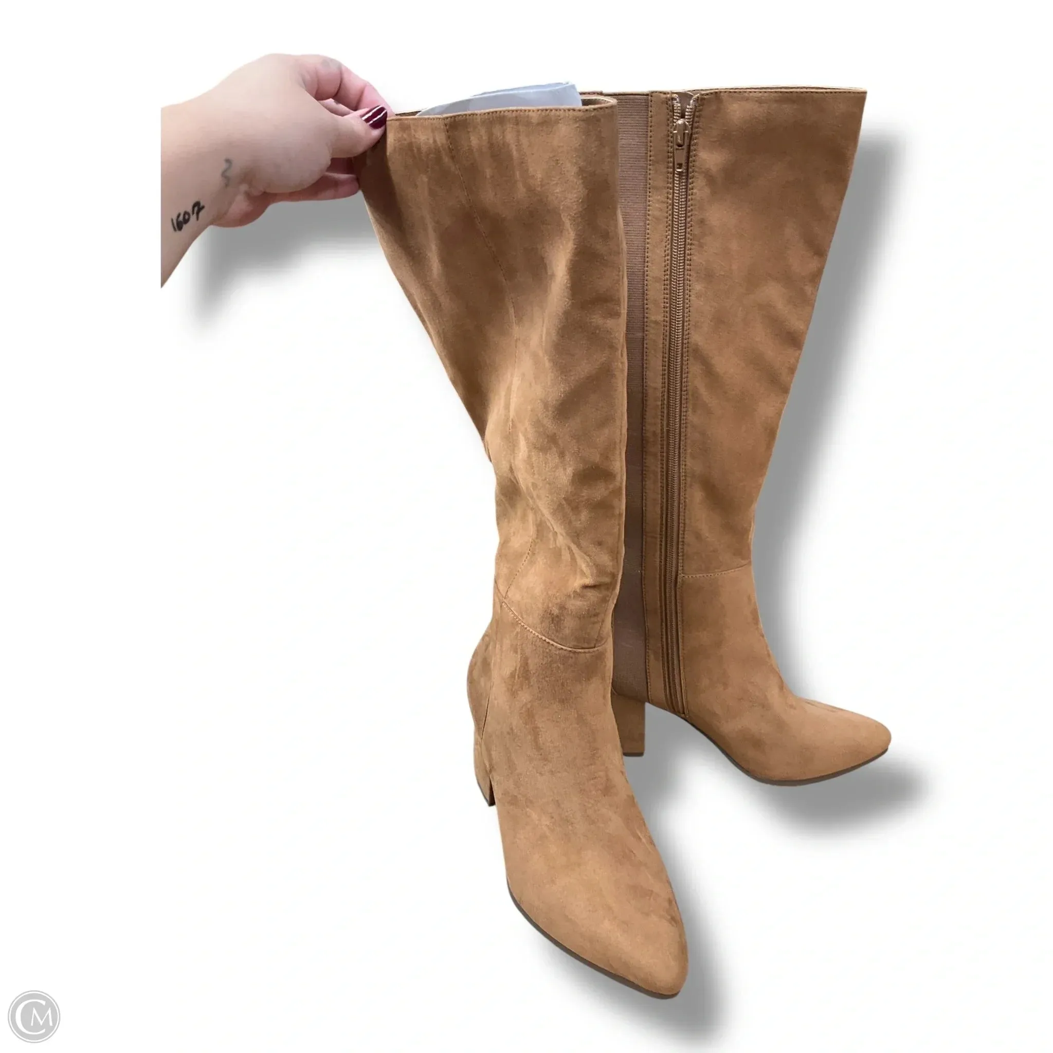 Boots Knee Heels By Lane Bryant In Tan, Size: 8 Low Profile Snowy Path Farmer