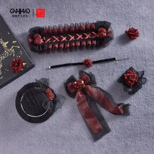 Sugar Time~Gothic Lolita Burgundy Hair Accessory