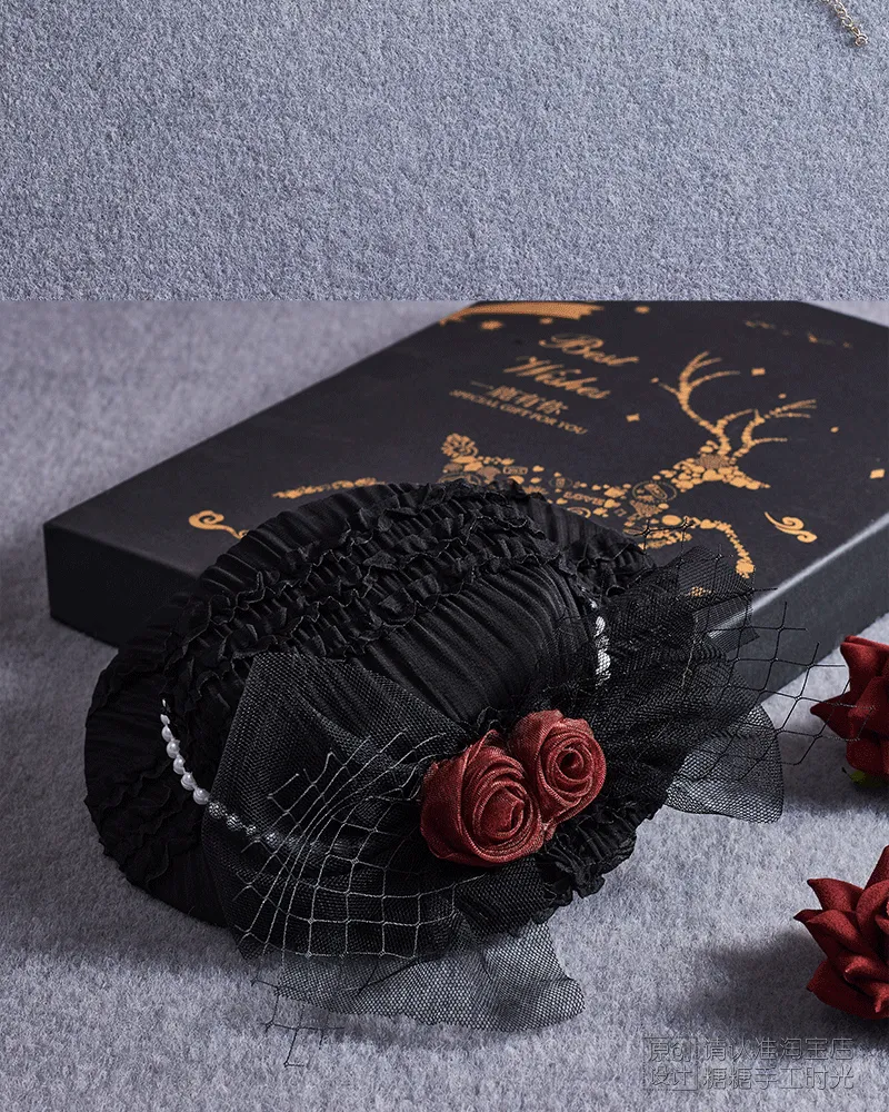 Sugar Time~Gothic Lolita Burgundy Hair Accessory