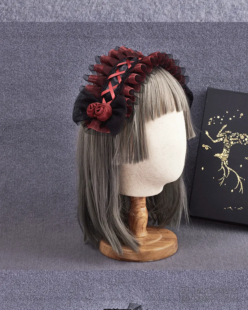 Sugar Time~Gothic Lolita Burgundy Hair Accessory