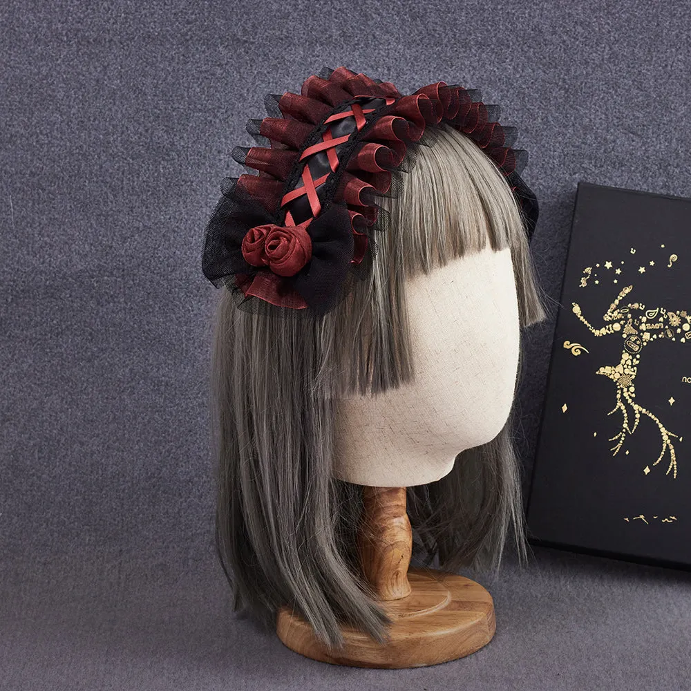 Sugar Time~Gothic Lolita Burgundy Hair Accessory