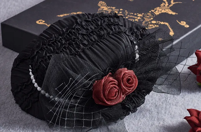 Sugar Time~Gothic Lolita Burgundy Hair Accessory