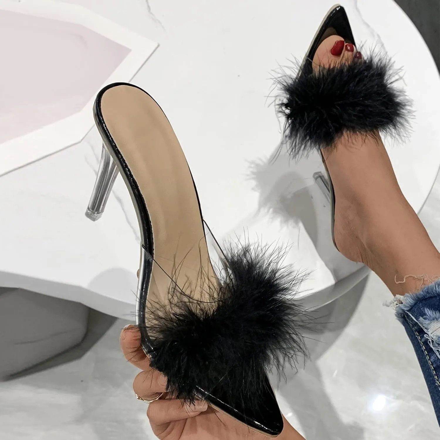 Summer Wedge Sandals Women Low Block Heel Comfortable Walking Open Toe Dressy Elastic Strap Beach Shoes