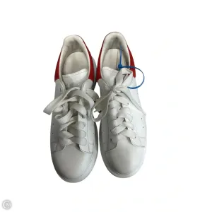 Shoes Luxury Designer By Alexander Mcqueen In Red & White, Size: 8.5 Quick Dry Textile