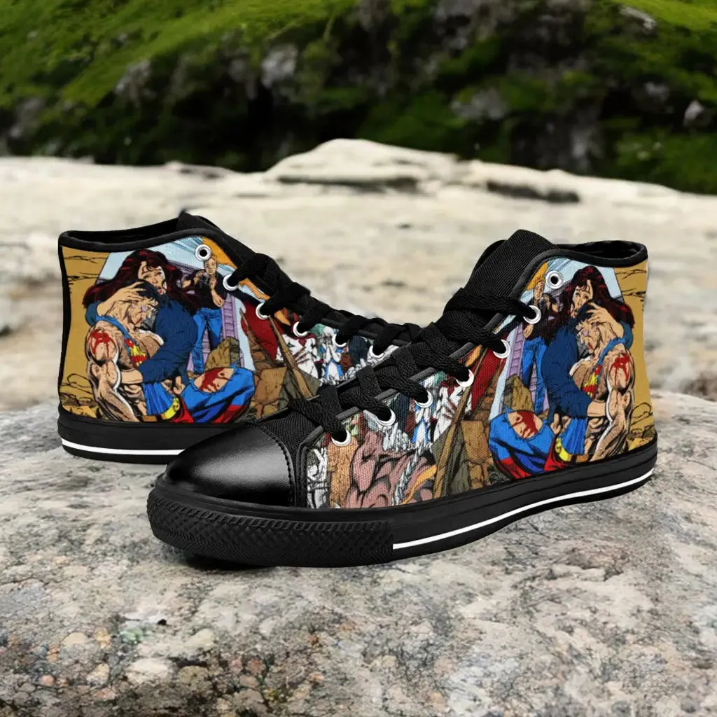 Superman Dead Shoes High Top Sneakers for Kids and Adults