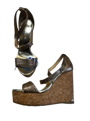 Red Glow Gold Sandals Luxury Designer Jimmy Choo, Size 11