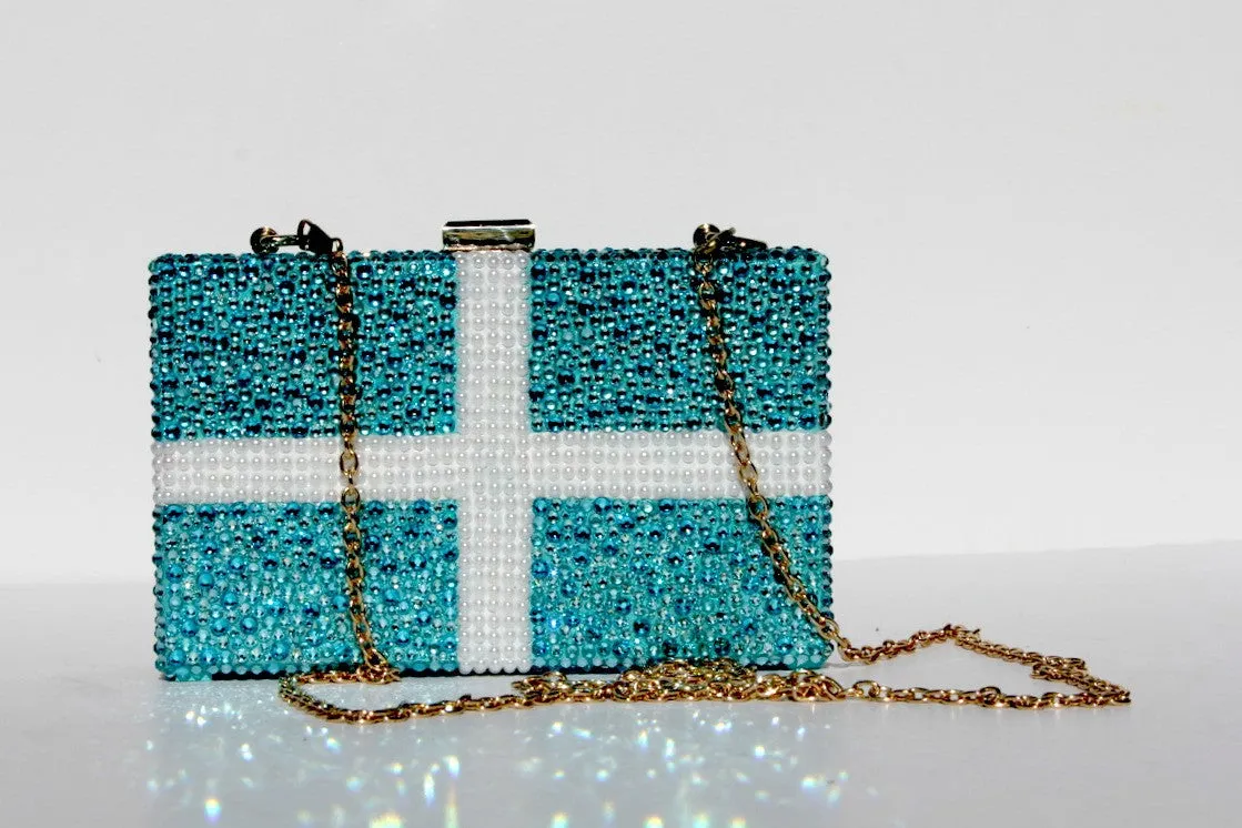 Swarovski Crystal Clutch in Tiffany Aqua Blue