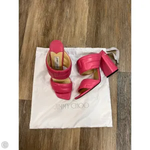 Sandals Luxury Designer By Jimmy Choo In Pink, Size: 9.5 Feather Light Cold Weather