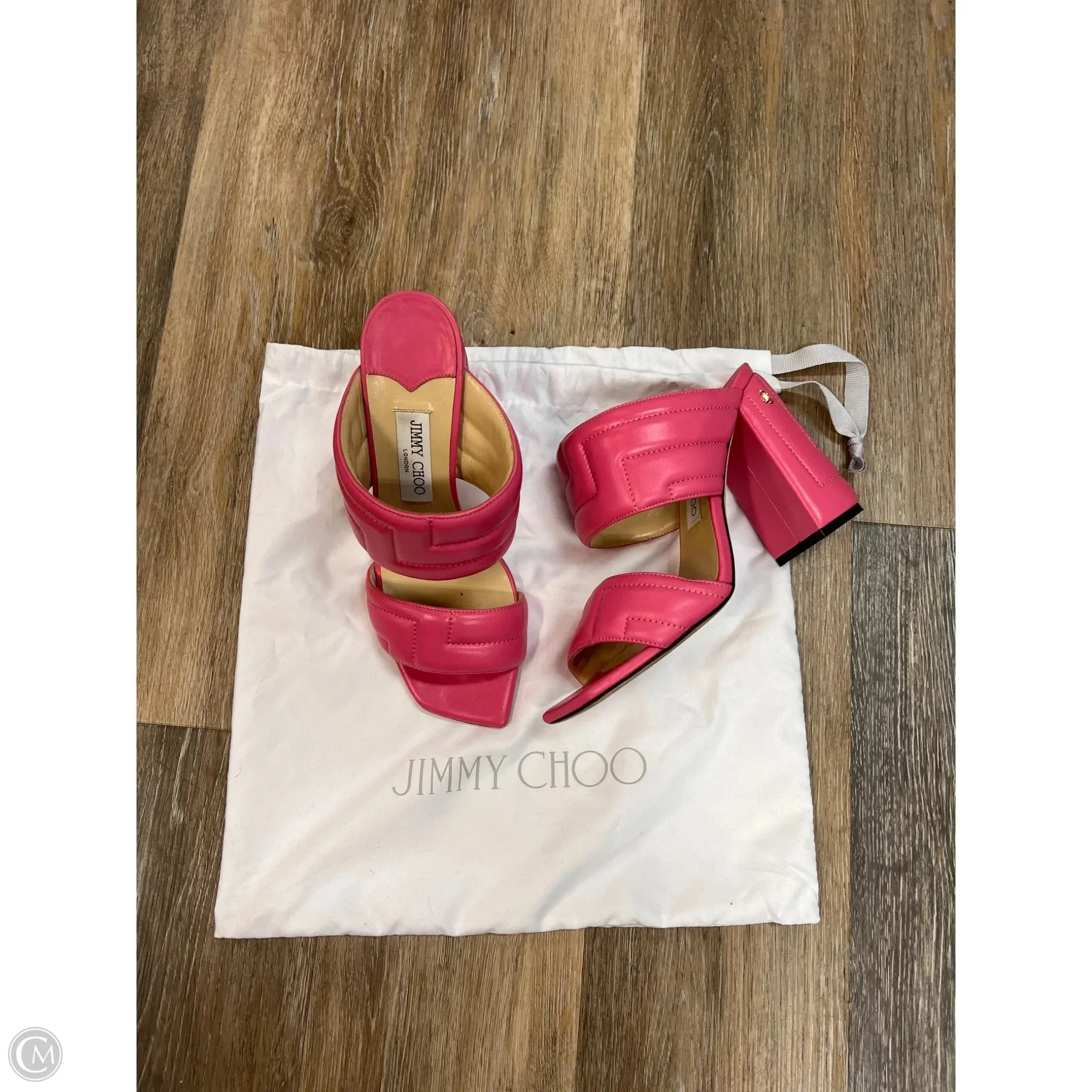 Sandals Luxury Designer By Jimmy Choo In Pink, Size: 9.5 Feather Light Cold Weather