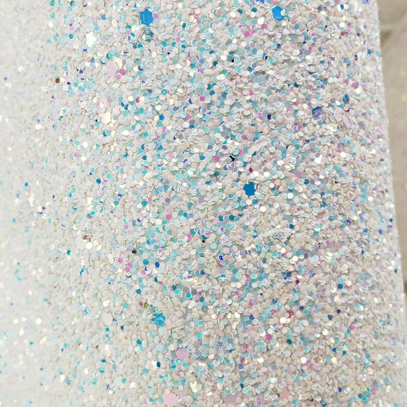 Swing 230G White Multi Glitter Mid Calf Boot 5.5" Platform Heart Strap 6-12 NY