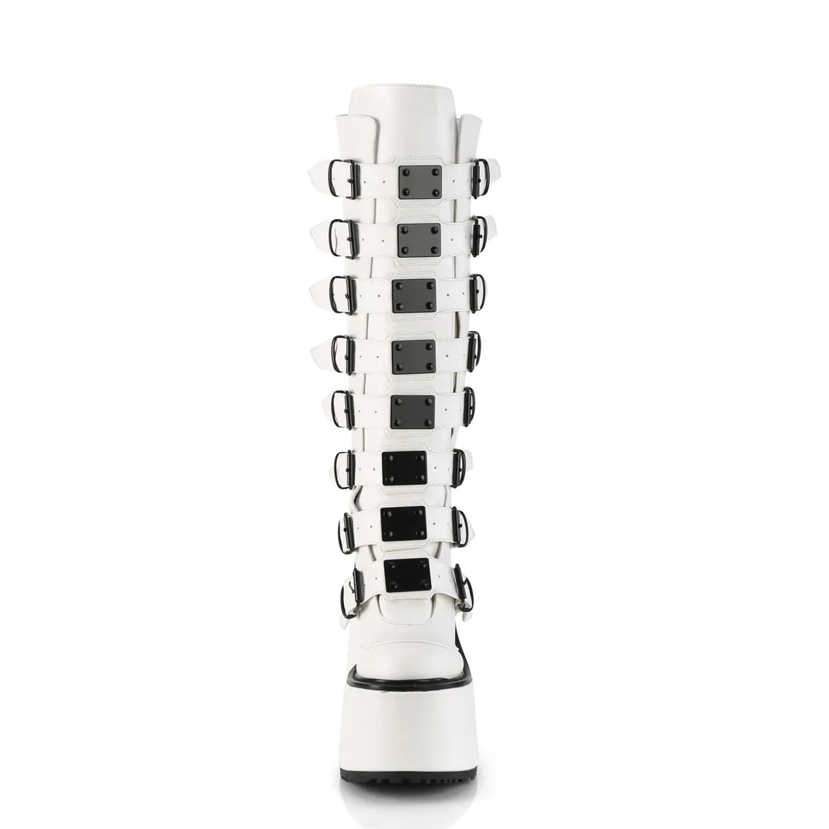 Swing 815 White Vegan Leather Platform Knee Boots