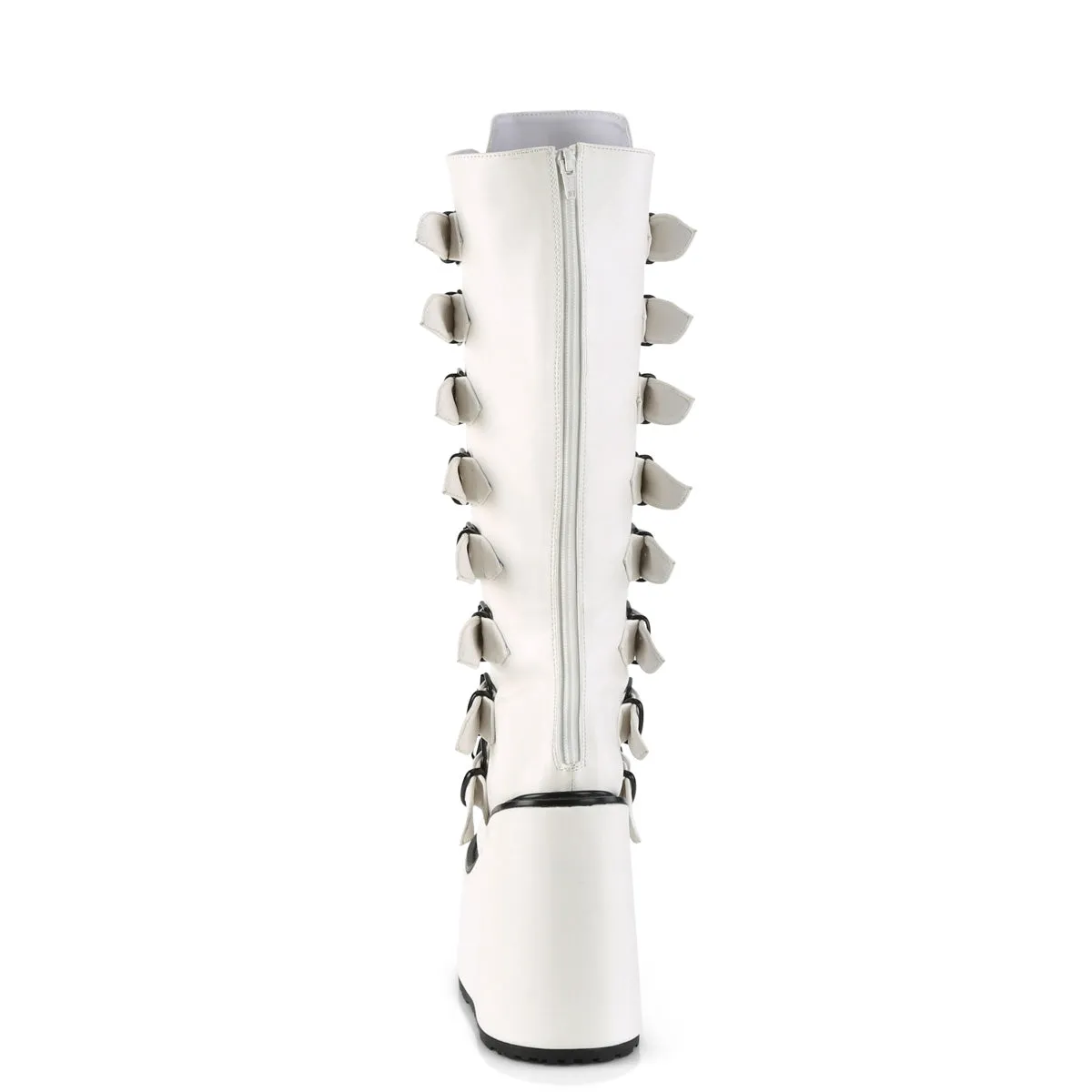 Swing 815 White Vegan Leather Platform Knee Boots