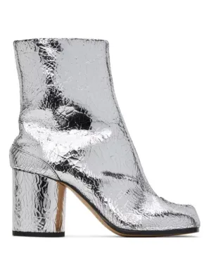 Tabi Ankle Boots H60 Silver Calf Leather