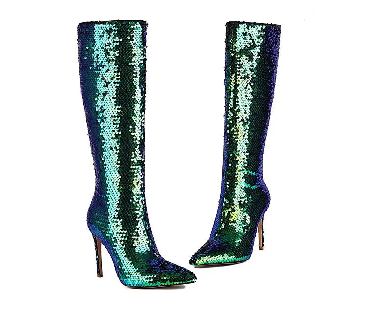 Tara Mermaid Sequin Boots - 4 Colors