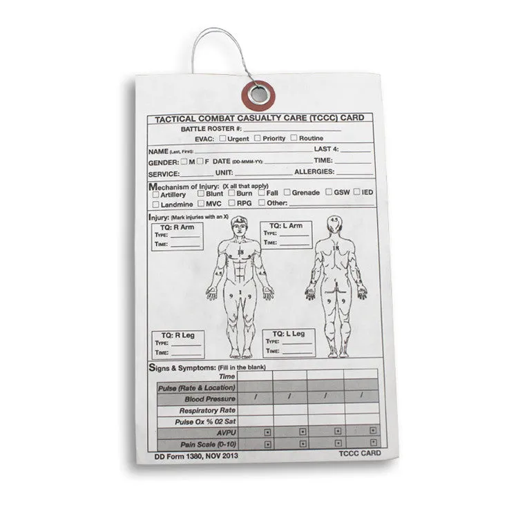TCCC Casualty Card (Case of 20)