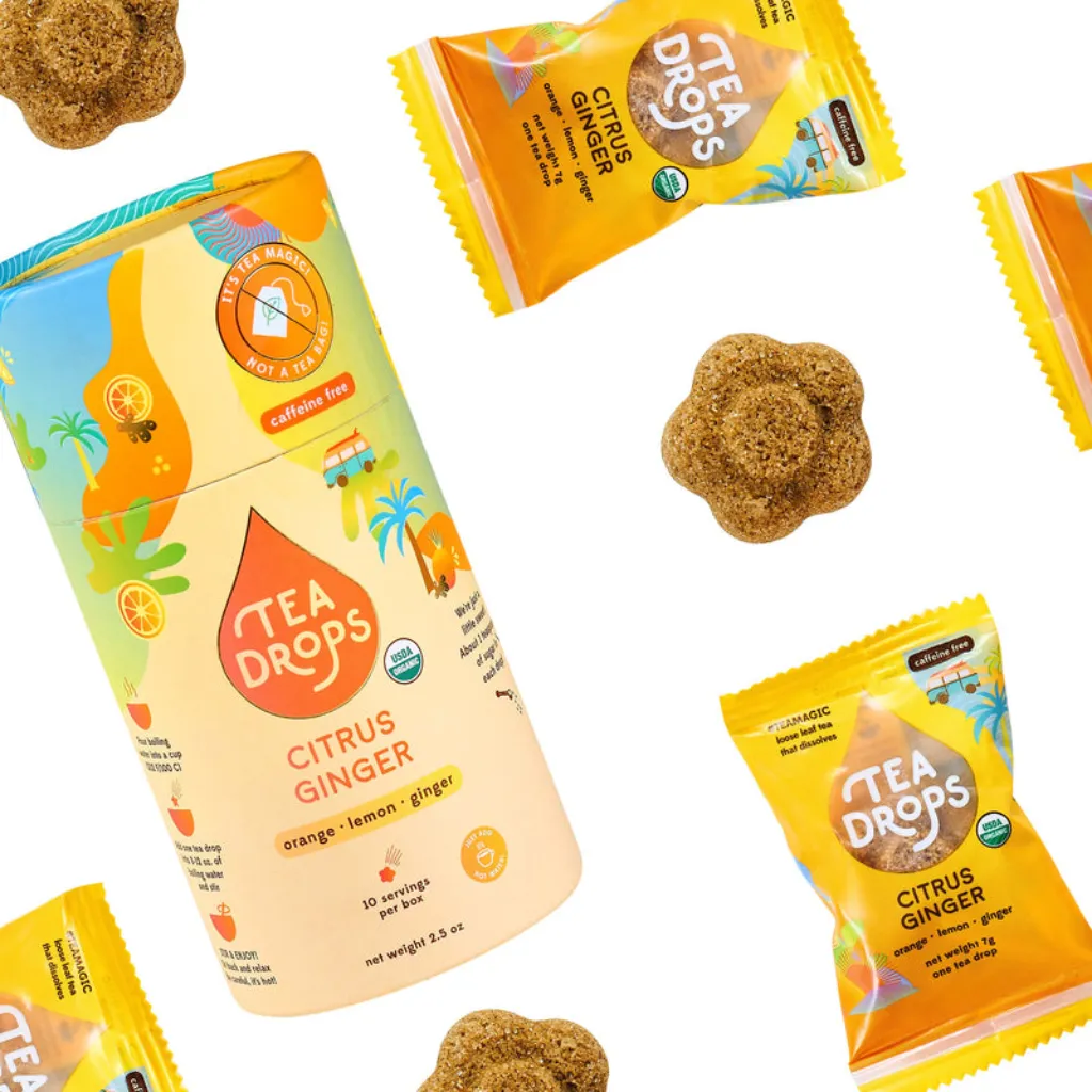 Tea Drops Recyclable Cylinder - Citrus Ginger