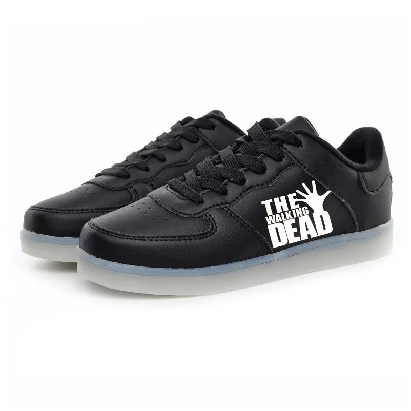 The Walking Dead Shoes Light Up Shoes Sneakers Unisex Low Top Sneakers Colorful Flashing LED Luminous Shoes  Gifts