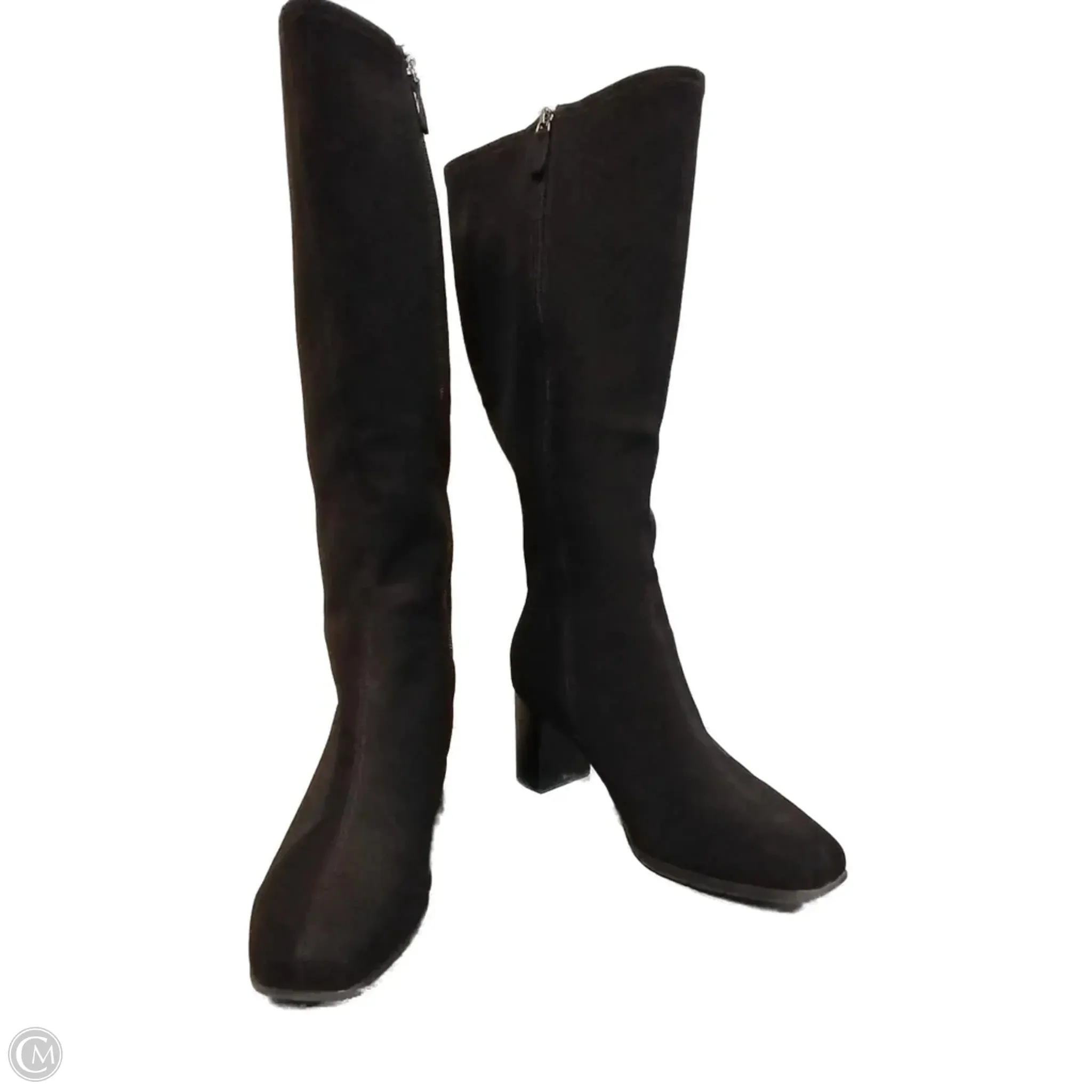 Boots Knee Heels By Aerosoles In Black, Size: 8.5 Solid Stitching