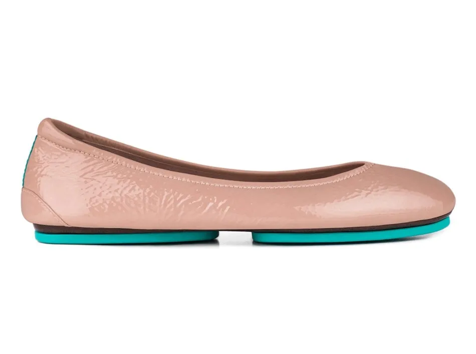 TIEKS BLUSH FOLDED ITALIAN LEATHER BALLET FLATS