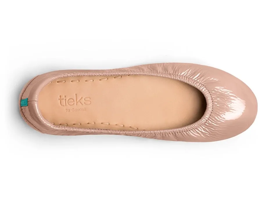 TIEKS BLUSH FOLDED ITALIAN LEATHER BALLET FLATS