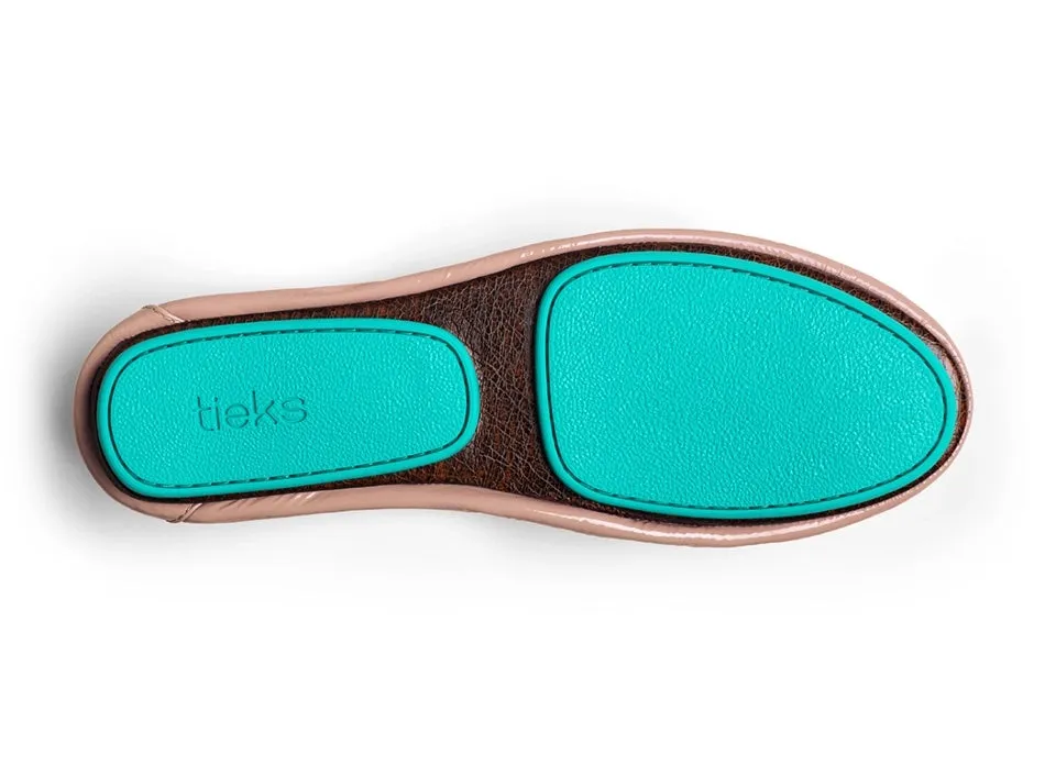 TIEKS BLUSH FOLDED ITALIAN LEATHER BALLET FLATS