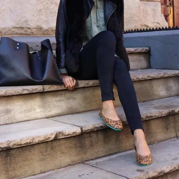 TIEKS LEOPARD PRINT ITALIAN LEATHER BALLET FLATS