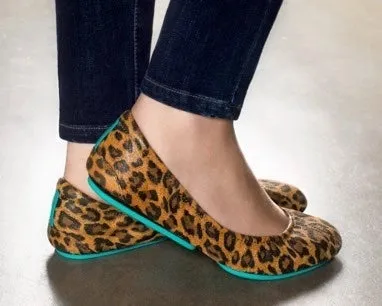 TIEKS LEOPARD PRINT ITALIAN LEATHER BALLET FLATS