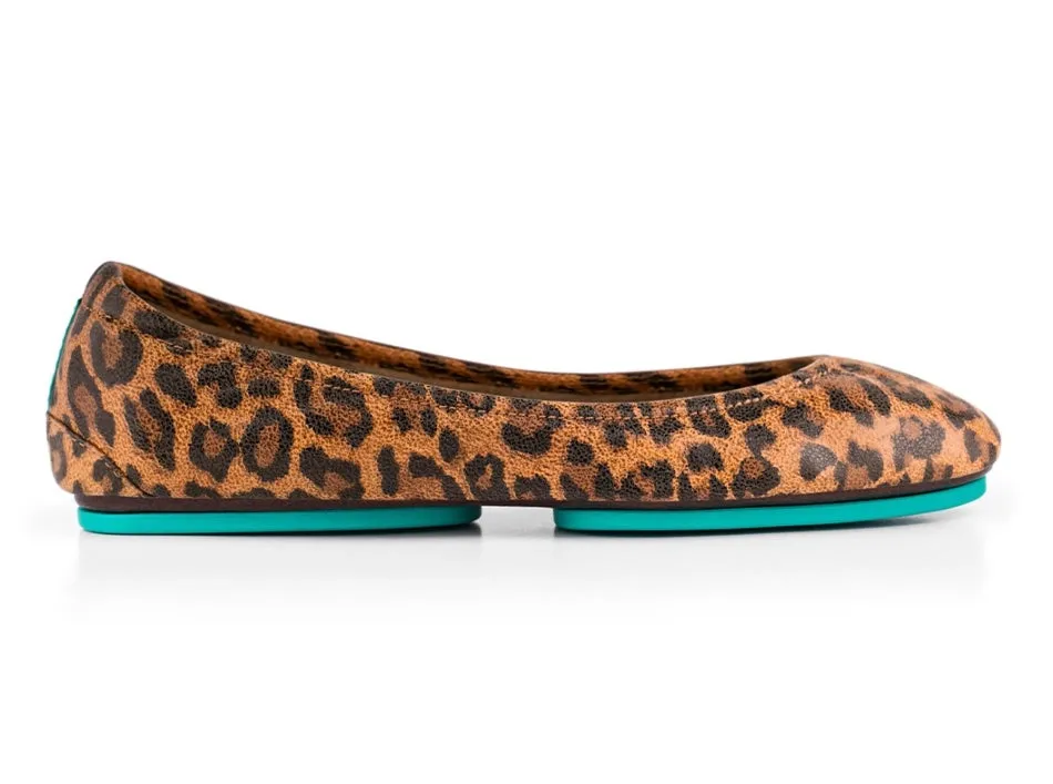 TIEKS LEOPARD PRINT ITALIAN LEATHER BALLET FLATS