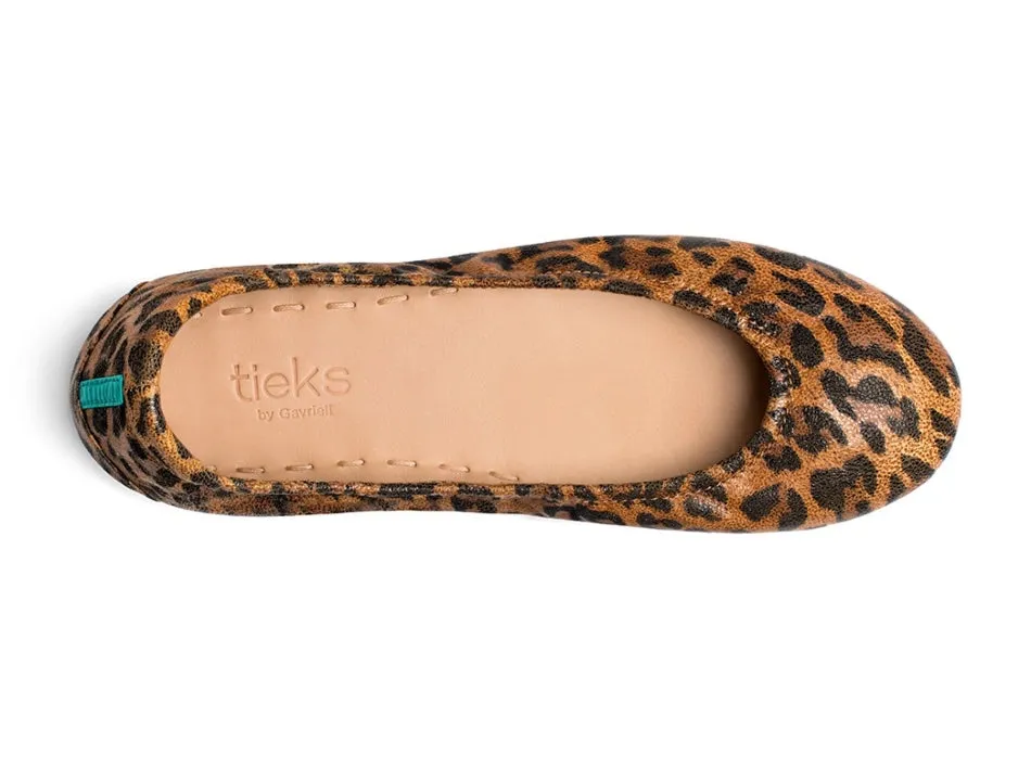 TIEKS LEOPARD PRINT ITALIAN LEATHER BALLET FLATS
