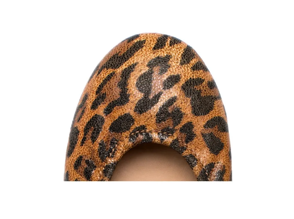 TIEKS LEOPARD PRINT ITALIAN LEATHER BALLET FLATS