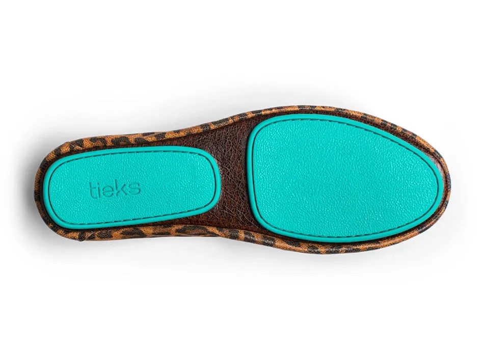 TIEKS LEOPARD PRINT ITALIAN LEATHER BALLET FLATS