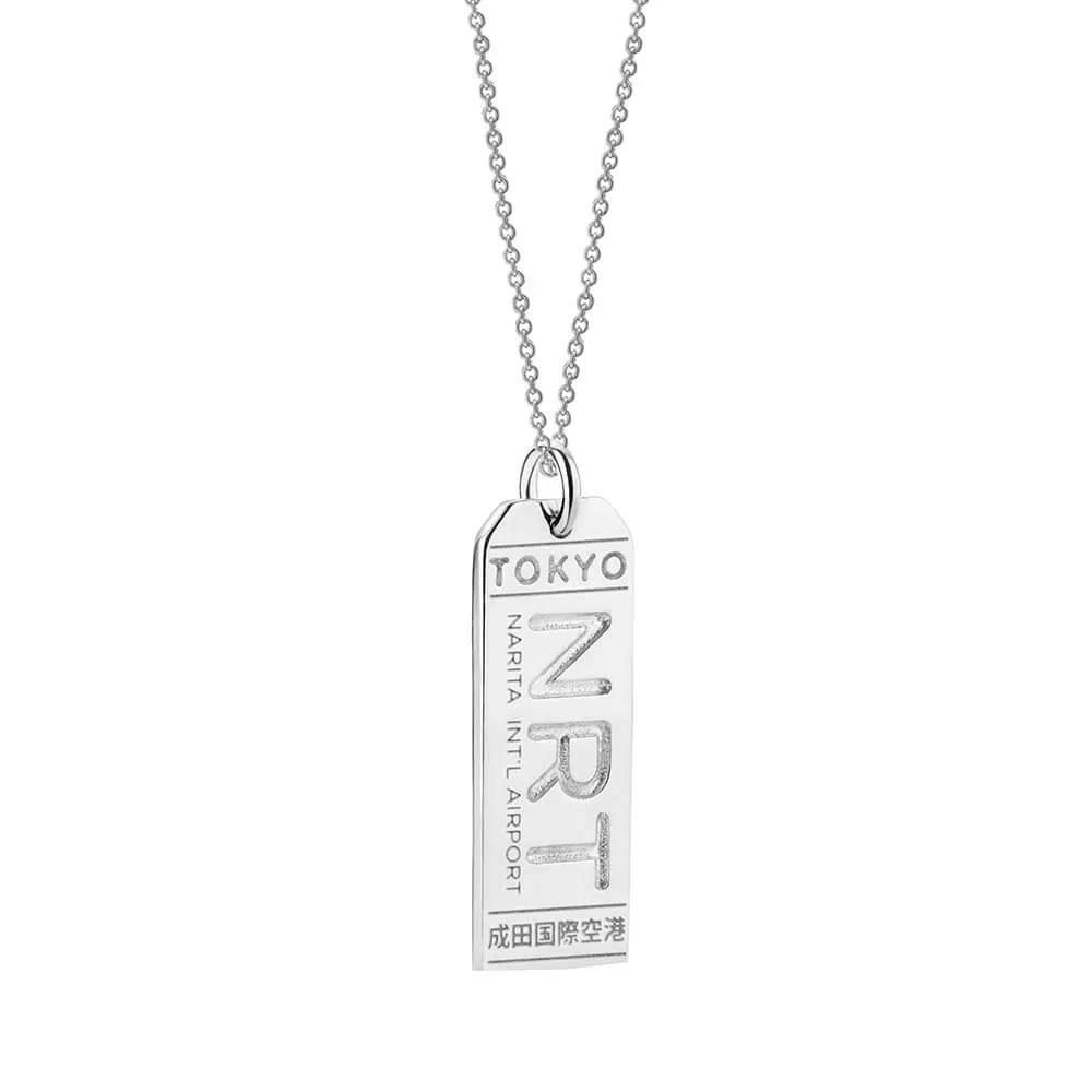 Tokyo Japan NRT Luggage Tag Charm Silver