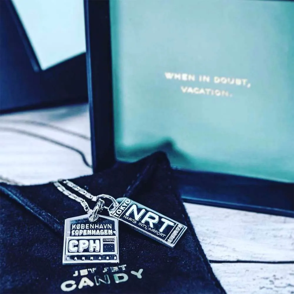 Tokyo Japan NRT Luggage Tag Charm Silver